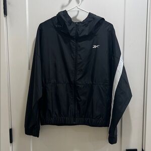 Reebok Black and White Hooded Wind Jacket